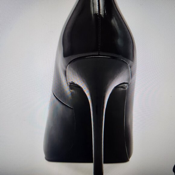 Steve Madden "Reya" Black Box Black Leather Patent Heels. NIB. Size 6.5 - Picture 2 of 12